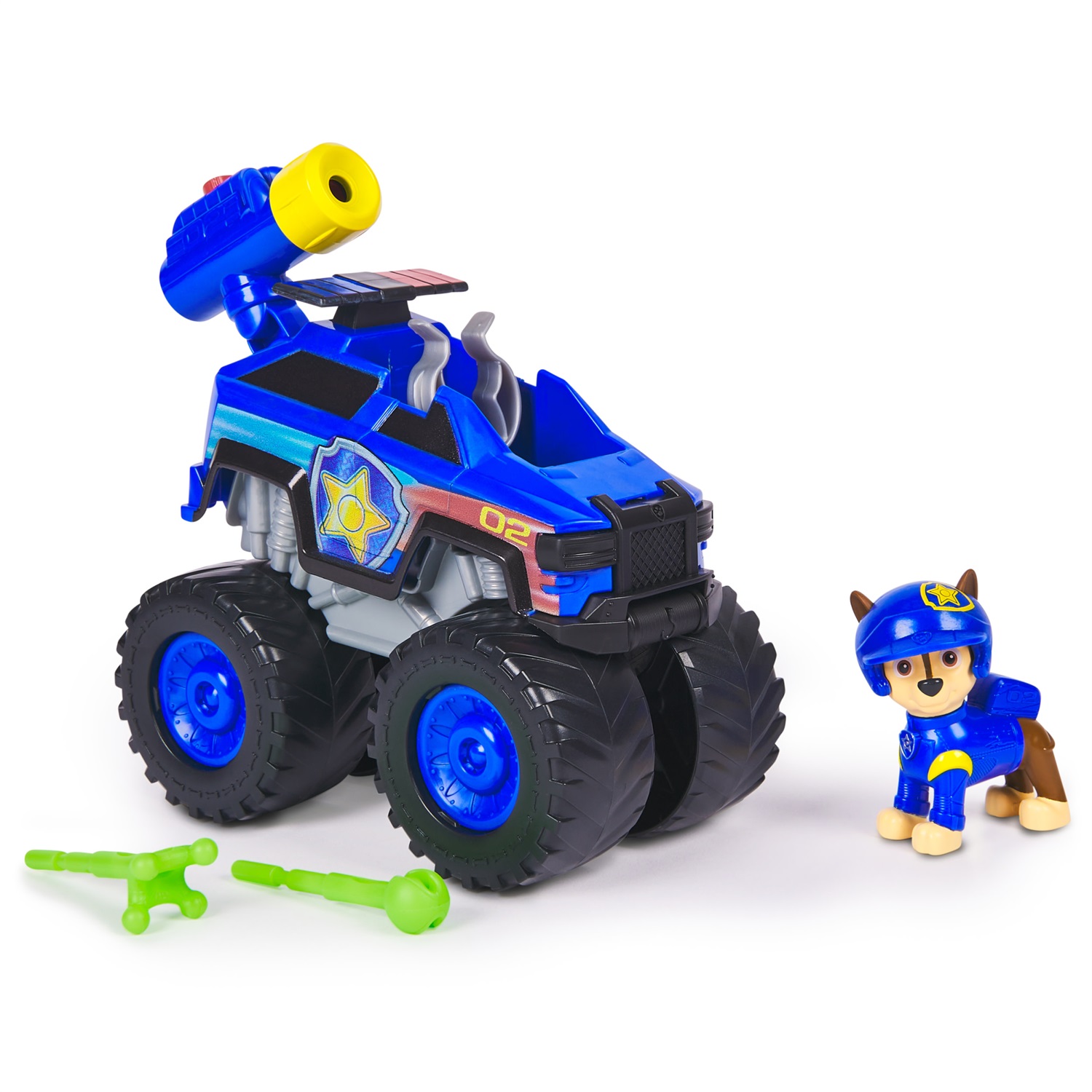 Paw Patrol: Rescue Wheels - Auto di Pattuglia di Chase con Lanciamissili, Personaggio Collezionabile e Ruote Giganti, Giocattolo per Bambini e Bambine 3 Anni