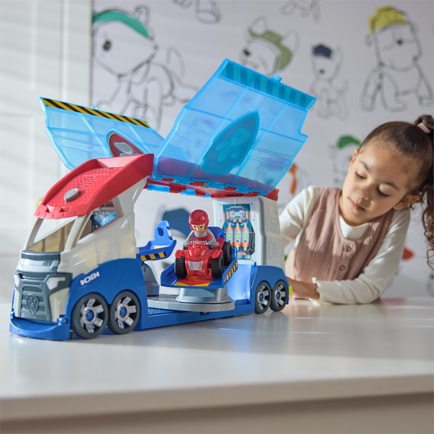 Spin Master PAW Patrol Paw Patroller Trasformabile con Ryder e Quad, 55,8 cm, Luci e Suoni, Fino a 6 Veicoli, Giocattolo per Bambini 3 Anni