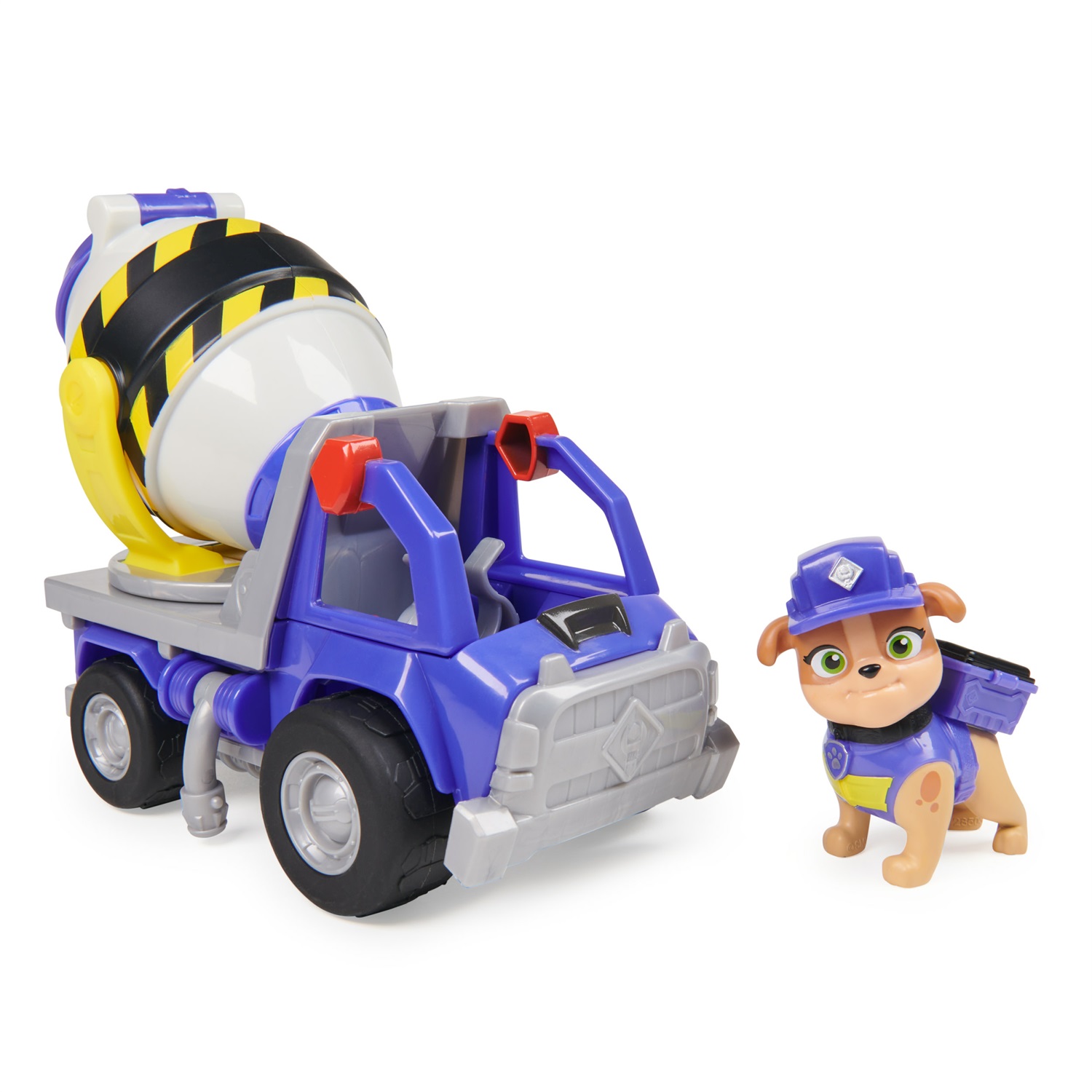 Rubble & Crew Betoniera di Mix - Veicolo da lavoro con personaggio da collezione, dettagli autentici e ruote funzionanti per bambini dai 3 anni in su
