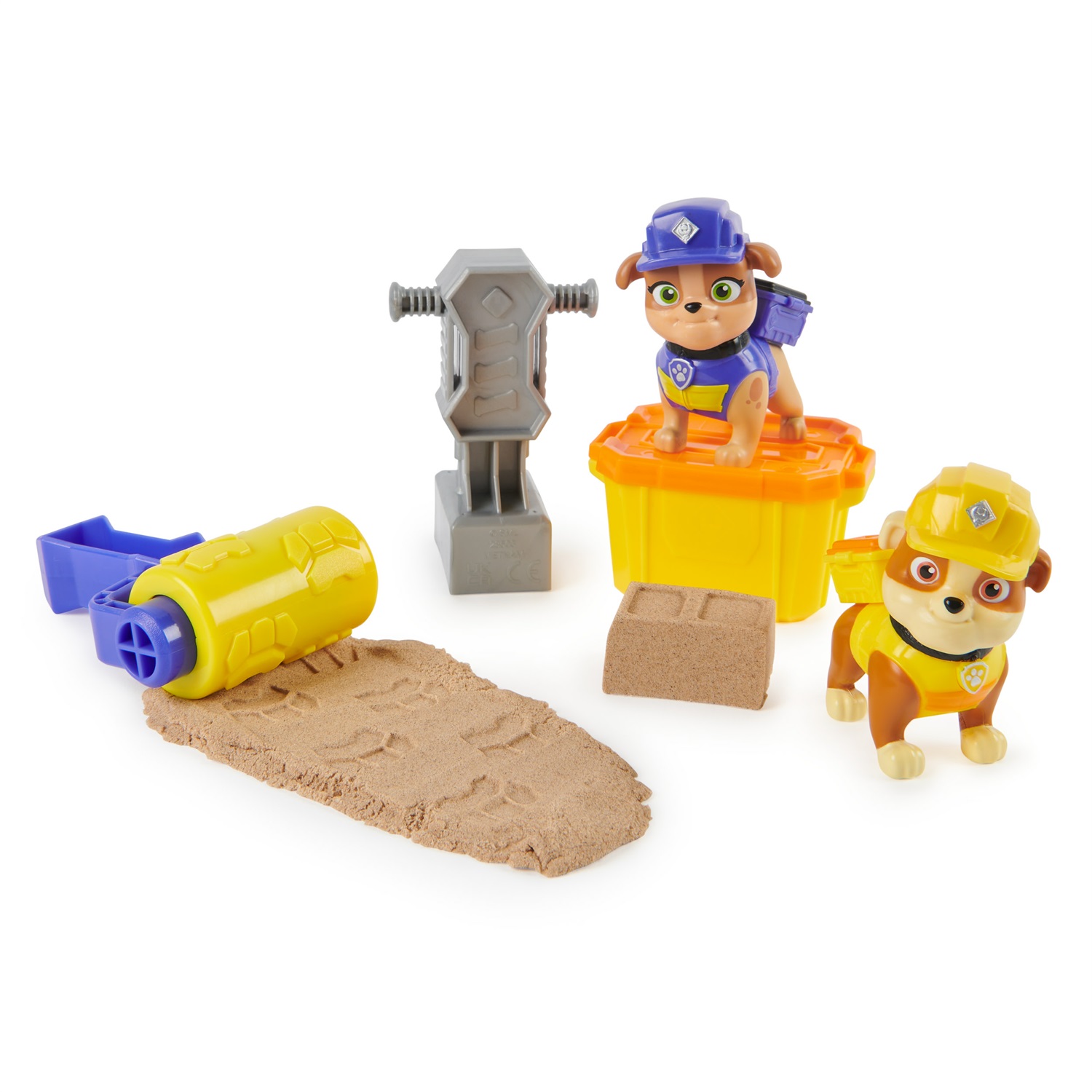 Rubble & Crew Set di Action Figure Rubble e Mix con 85,05 g di Kinetic Sand Build-It e Giocattoli per Costruzioni Portatili, per Bambini dai 3 Anni in su