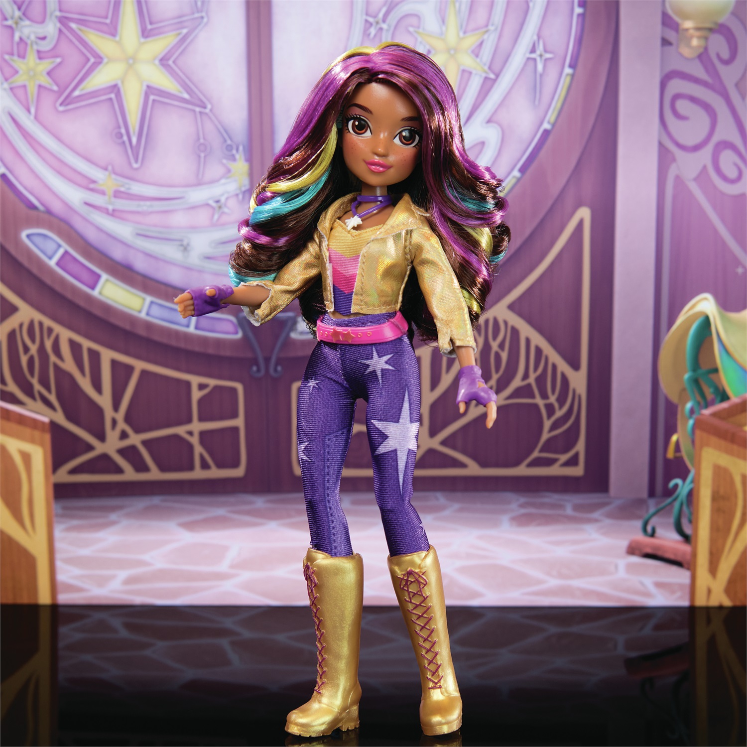 Unicorn Academy Bambola Sophia 24 cm con Capelli Arcobaleno, 6 Accessori alla Moda e Strumento per lo Styling, per Bambine 4 Anni