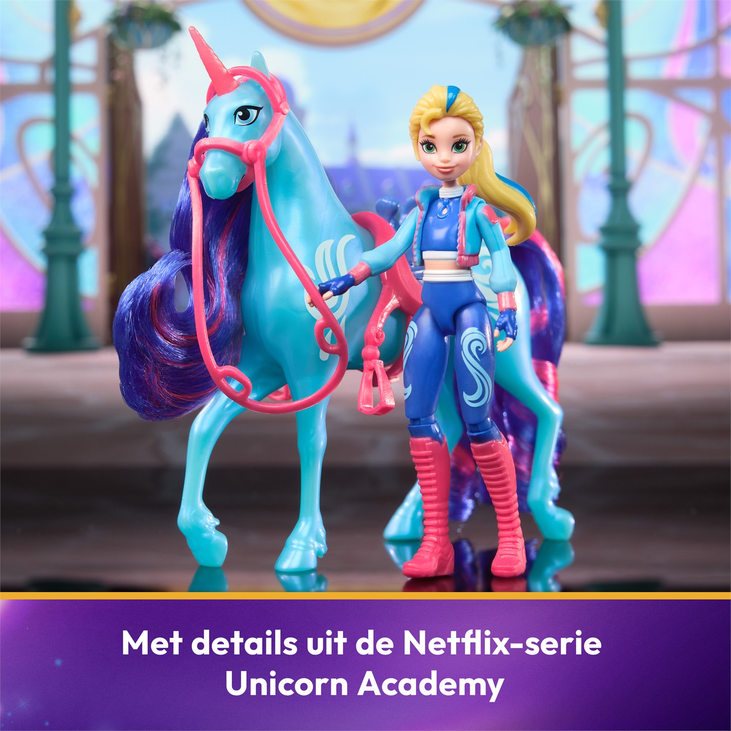 Spin Master Unicorn Academy Set Isabel & River con Bambola Snodabile, Unicorno e Accessori per l'Equitazione