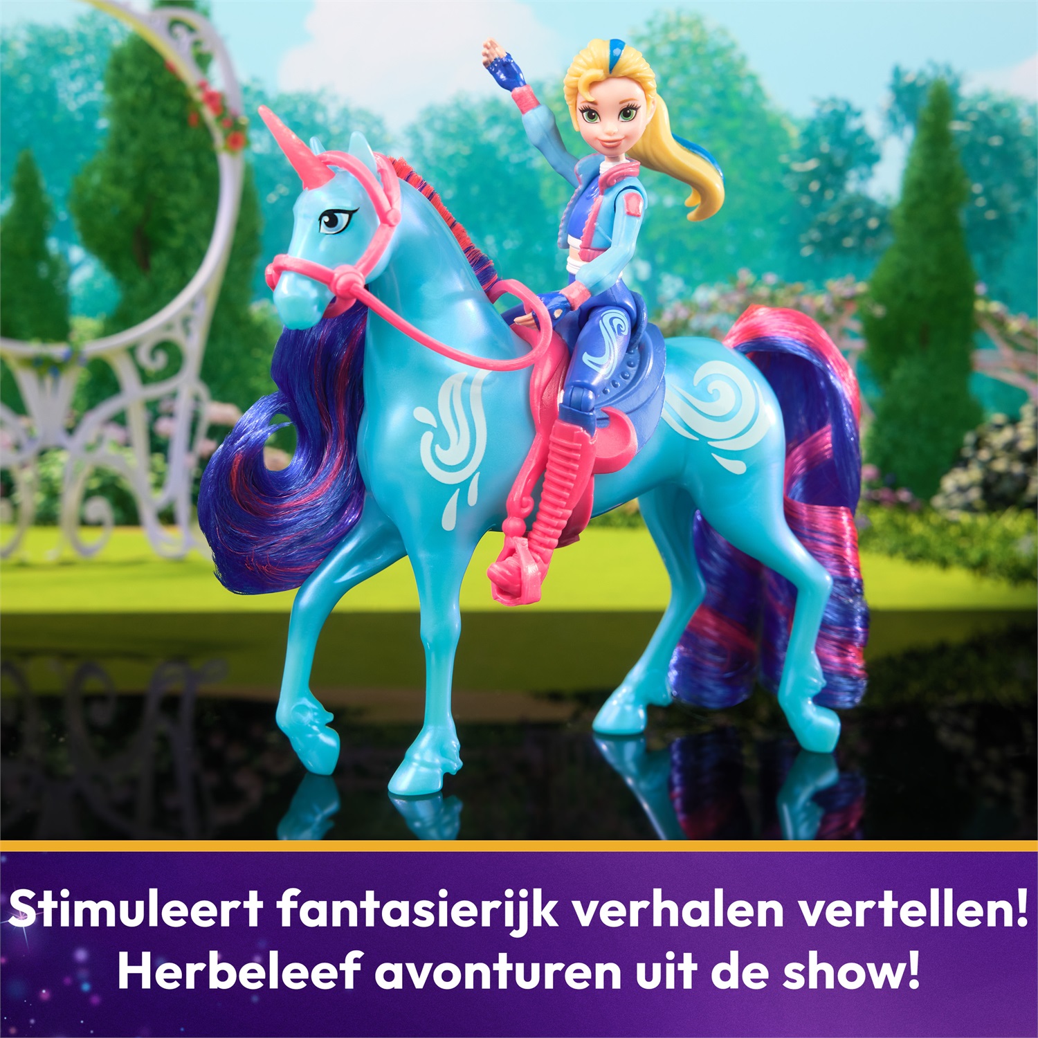 Spin Master Unicorn Academy Set Isabel & River con Bambola Snodabile, Unicorno e Accessori per l'Equitazione