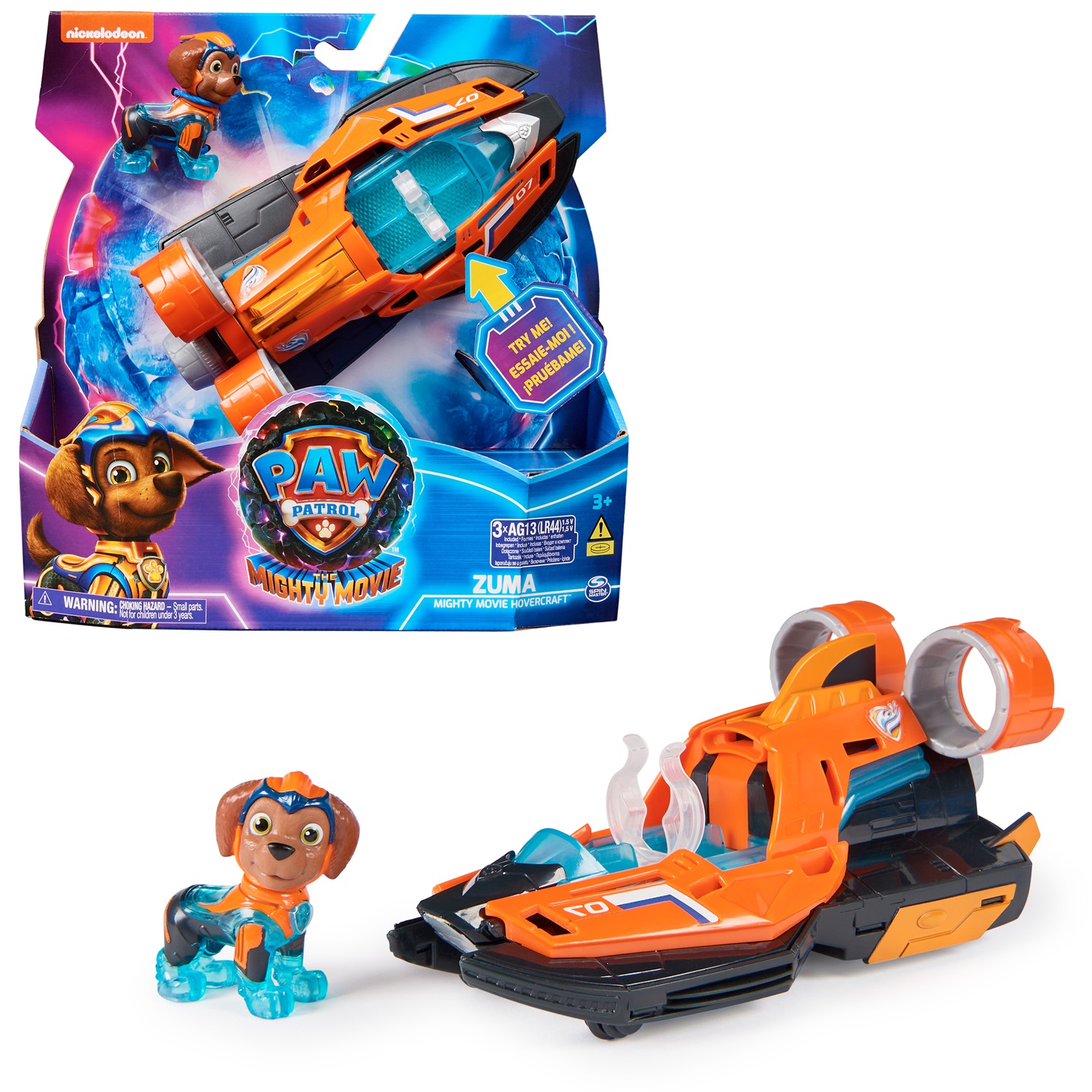 Paw Patrol Aeroscafo di Zuma Tematizzato Il Super Film con Luci e Suoni - Giocattolo per Bambini 3 Anni, Personaggio da Collezione