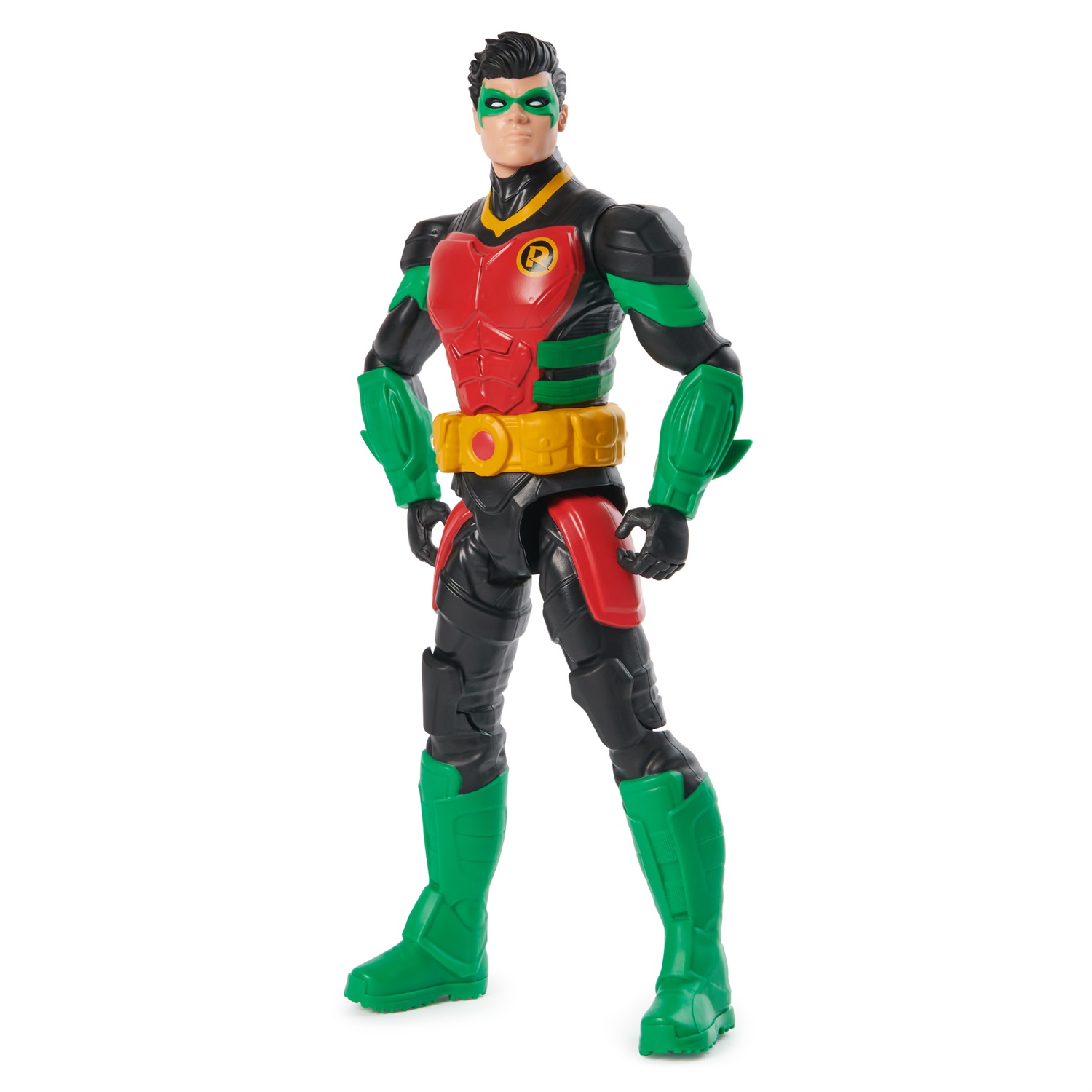 DC Comics Action Figure Robin con Armatura - Supereroe Alta 30 cm con 11 Punti di Articolazione, Giocattolo per Bambini e Bambine, 3 anni