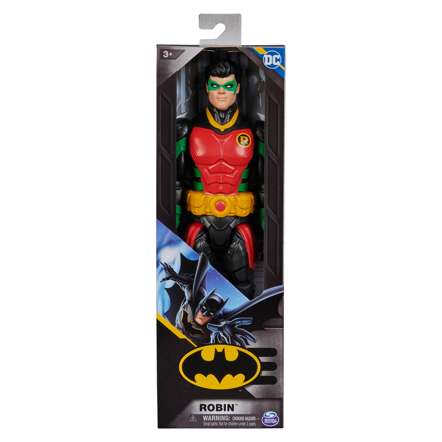 DC Comics Action Figure Robin con Armatura - Supereroe Alta 30 cm con 11 Punti di Articolazione, Giocattolo per Bambini e Bambine, 3 anni
