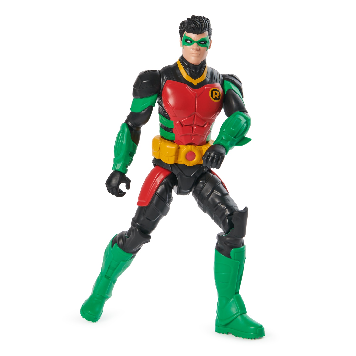 DC Comics Action Figure Robin con Armatura - Supereroe Alta 30 cm con 11 Punti di Articolazione, Giocattolo per Bambini e Bambine, 3 anni