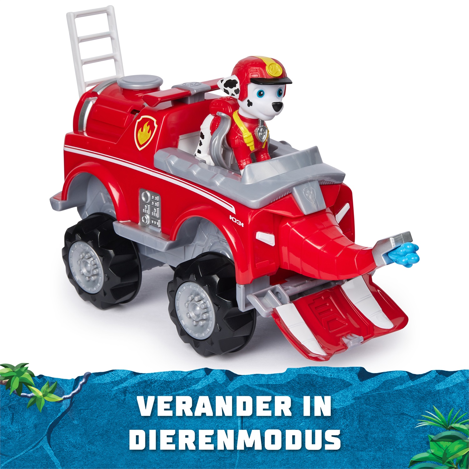 Spin Master PAW Patrol Jungle Pups - Veicolo Elefante di Marshall con Luci e Suoni, Trasformabile, Include Personaggio da Collezione, Giocattolo per Bambini dai 3 Anni