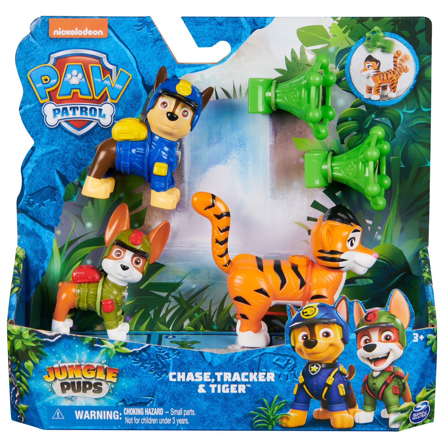 Spin Master Paw Patrol Jungle Pups - Cofanetto con 2 Statuette di Cuccioli e 1 Animale della Giungla, Giocattolo per Bambini da 3 Anni in Su
