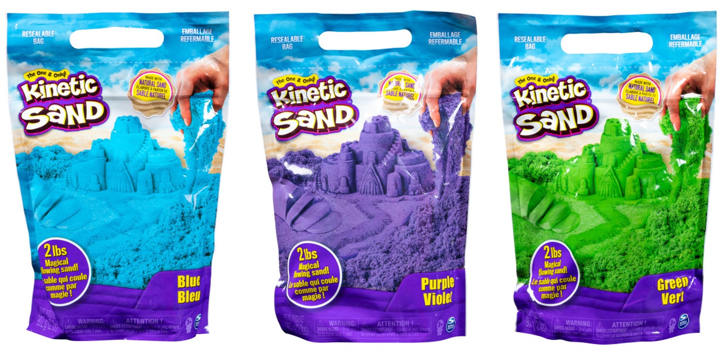 Spin Master - Kinetic Sand: Sacchetto da 907Gr di Sabbia Cinetica Colorata, 3 Anni, con Chiusura Ermetica