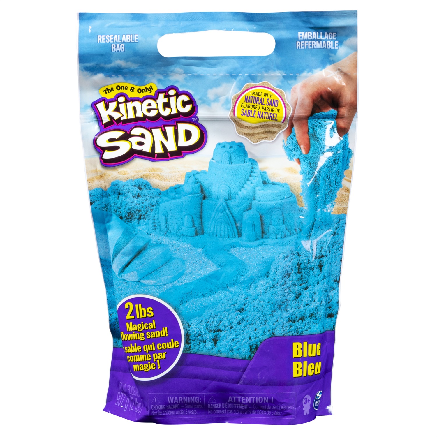 Spin Master - Kinetic Sand: Sacchetto da 907Gr di Sabbia Cinetica Colorata, 3 Anni, con Chiusura Ermetica