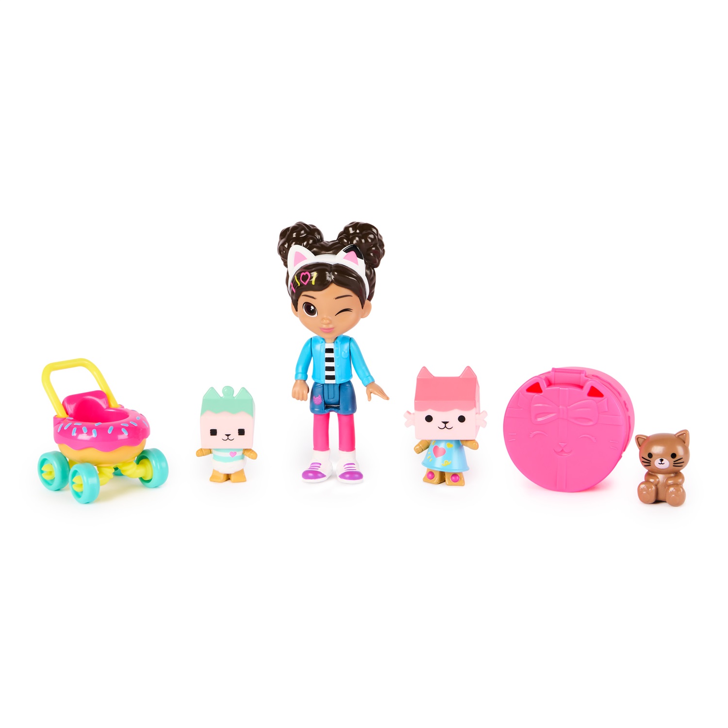 Spin Master Gabby's Dollhouse Kitty Care Figure Set - Include 4 Personaggi: Gabby, Baby Scatola, Benny Scatola e Accessori per Bambini dai 3 Anni