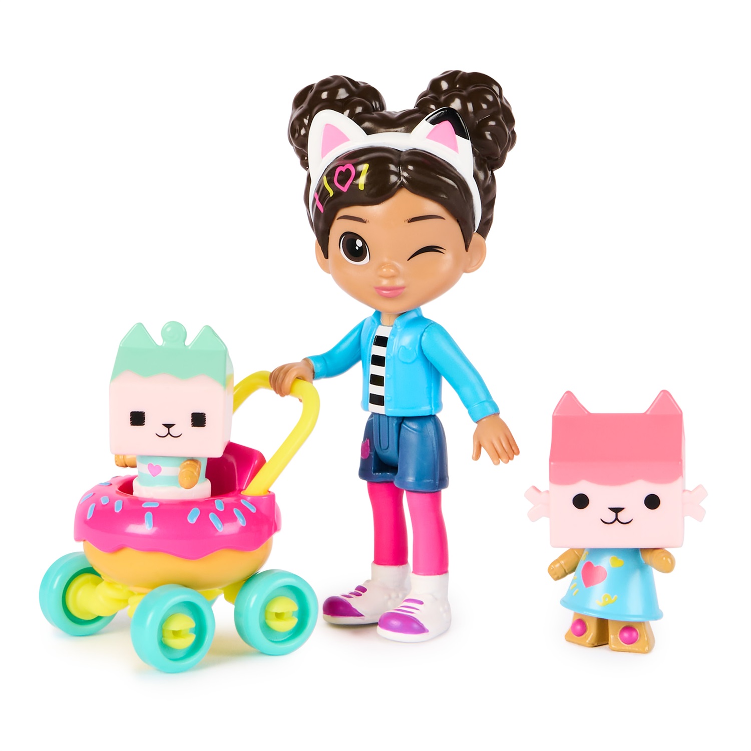 Spin Master Gabby's Dollhouse Kitty Care Figure Set - Include 4 Personaggi: Gabby, Baby Scatola, Benny Scatola e Accessori per Bambini dai 3 Anni