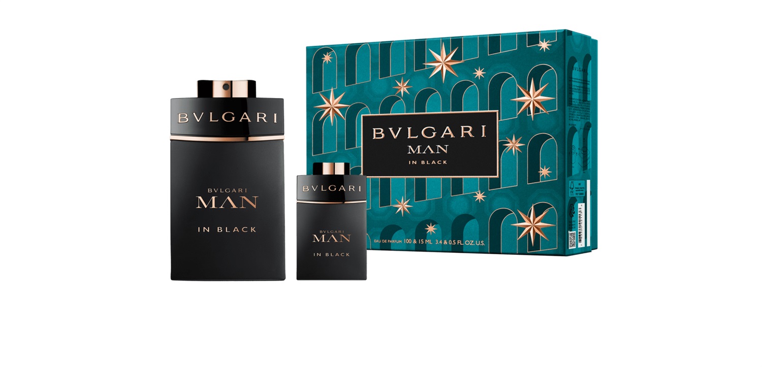 BVLGARI Man in Black Set Eau de Parfum 100 ml 15 ml - Fragranza Intensa per Uomini
