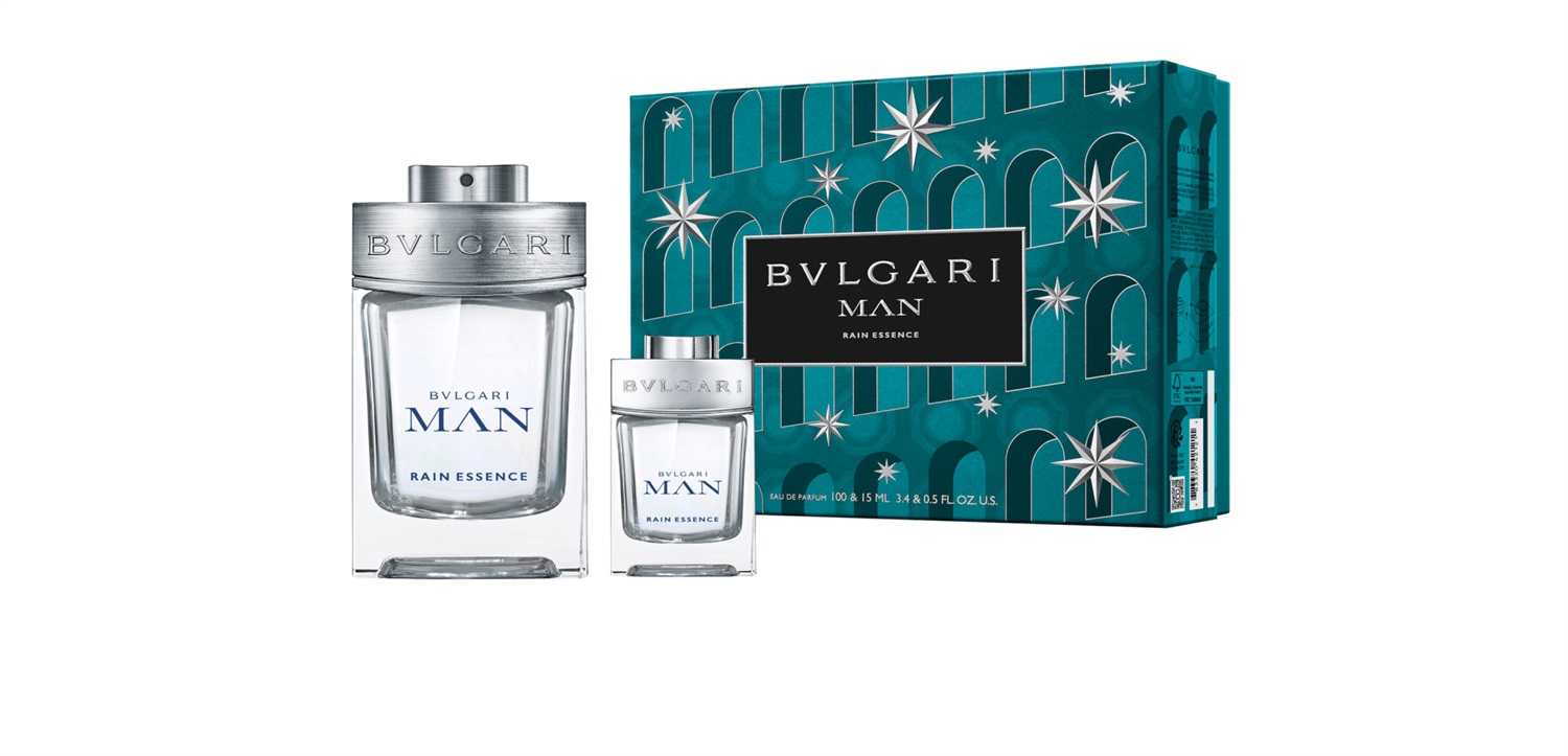 BVLGARI Man Rain Essence Cofanetto Eau de Parfum 100 ml 15 ml - Fragranza Fresca per Uomo