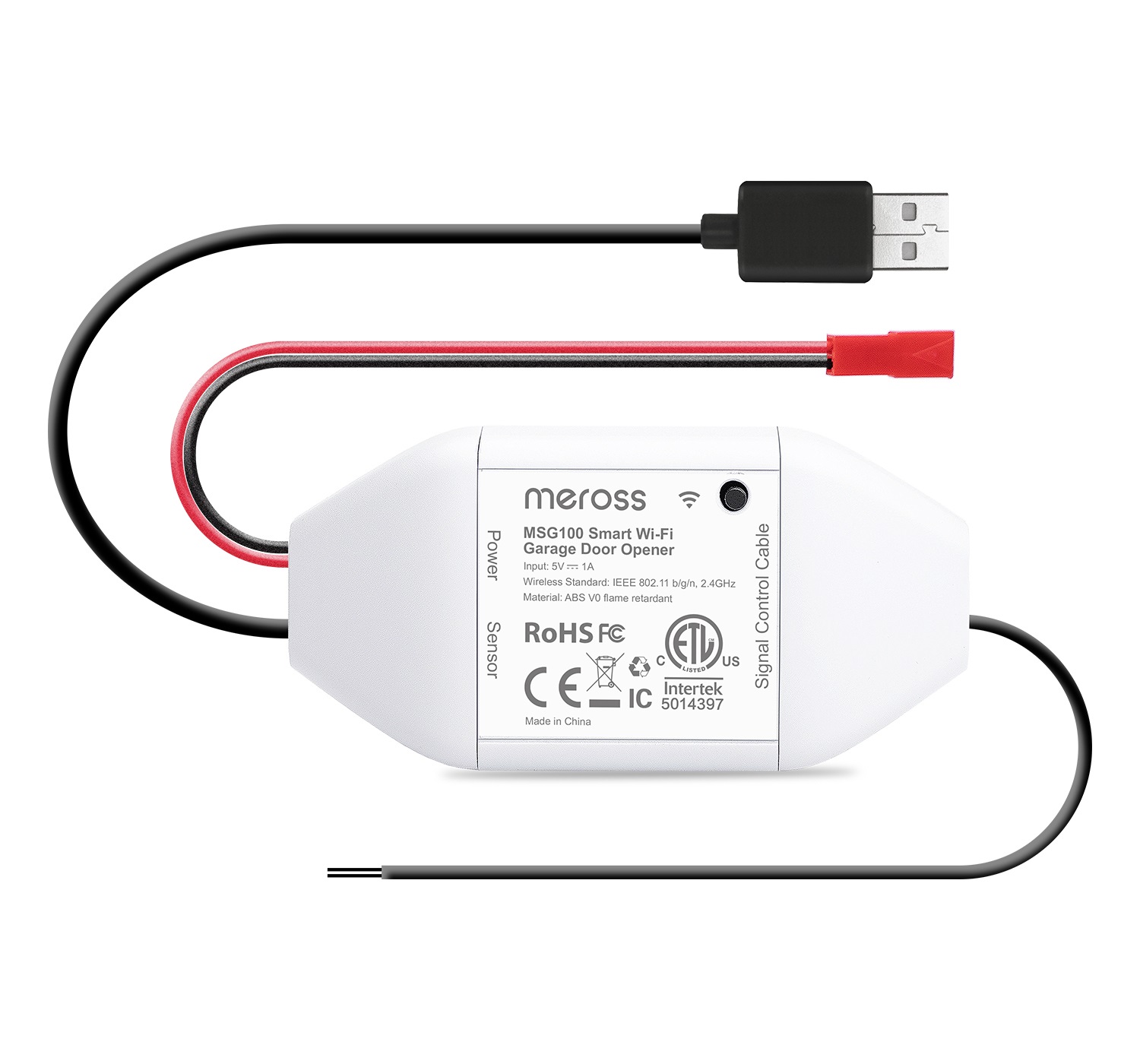 Meross MSG100 Apriporta Garage WiFi Intelligente - Compatibile con HomeKit, Alexa, Google Assistant, Controllo Remoto e Vocale, Fino a 3 Porte Singole, Nessun Hub Richiesto
