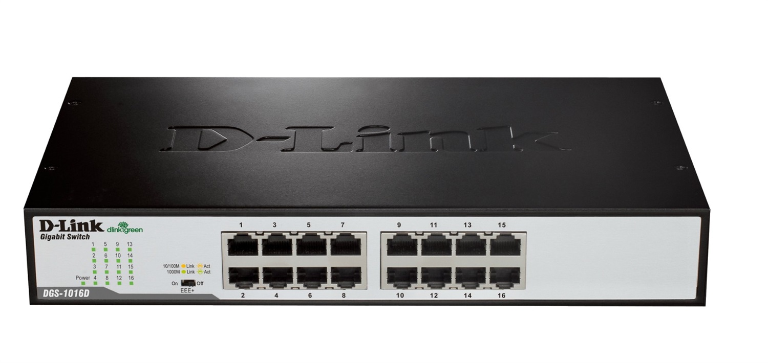 D-Link DGS-1016D/E Switch di rete Non gestito 16 Porte Gigabit RJ-45 Full Duplex Montaggio Rack