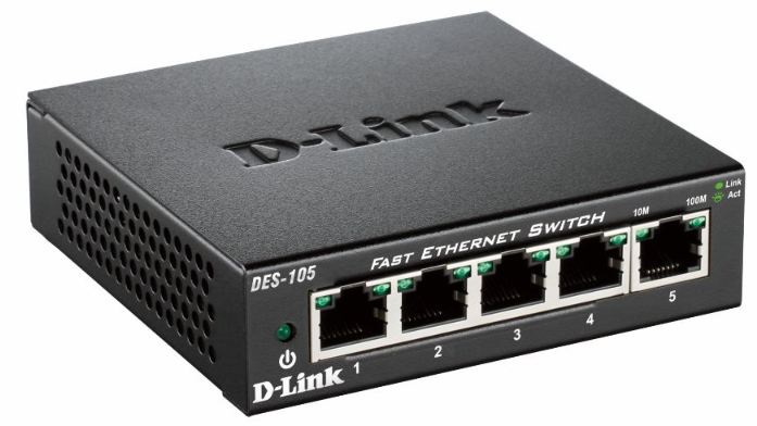 D-Link DES-105 Switch Non Gestito L2 5 Porte 10/100 Mbps Full Duplex Nero