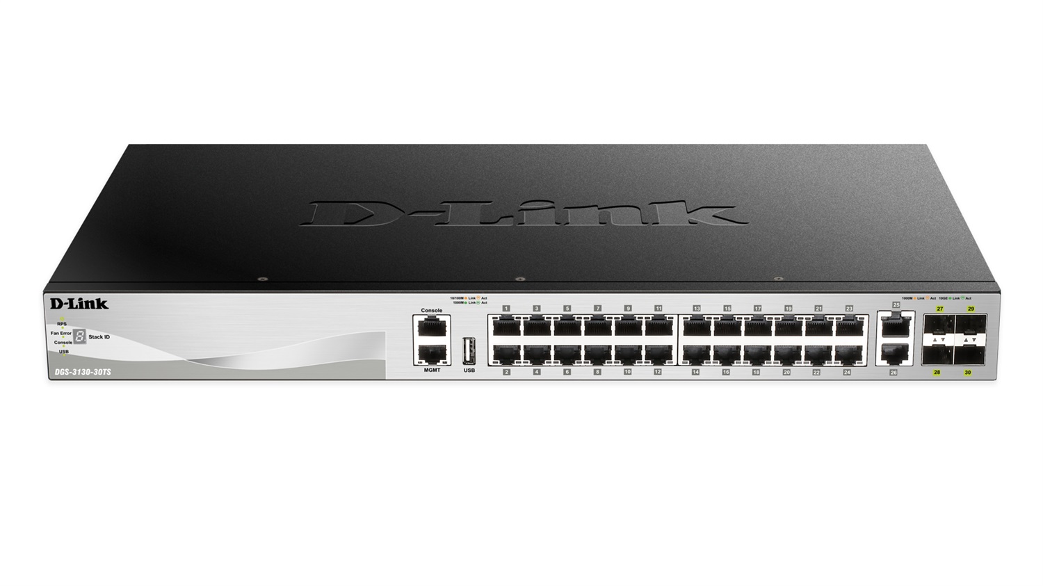 D-Link DGS-3130-30TS Switch Gestito L3 24 Porte Gigabit Ethernet (10/100/1000) con 2 Porte 10GBASE e 4 Porte SFP - Montaggio Rack