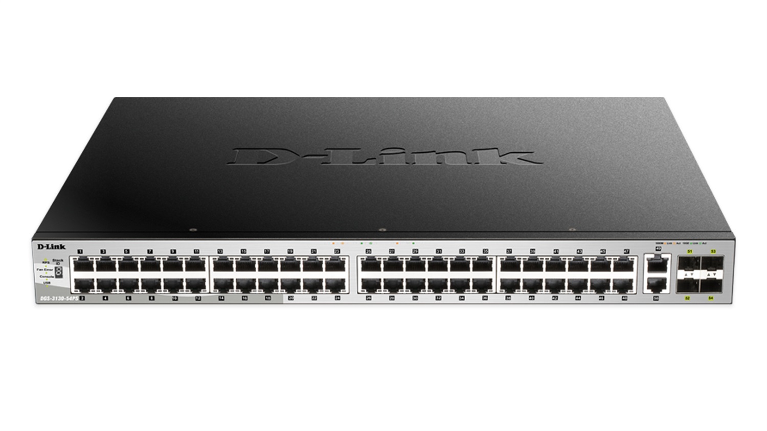 D-Link DGS-3130-54PS Switch Gestito L3 Gigabit Ethernet 48 Porte PoE (10/100/1000) con Budget PoE di 370W e Montaggio Rack