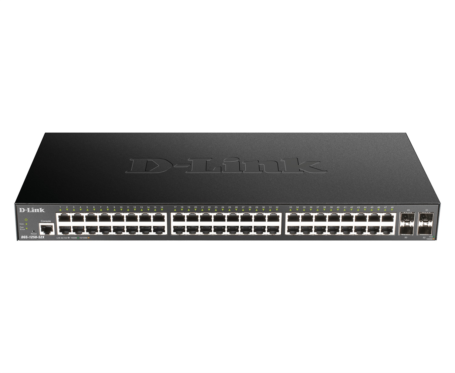 D-Link DGS-1250-52X Switch di Rete Gestito L3 48 Porte Gigabit Ethernet (10/100/1000) con 4 Porte SFP Nero