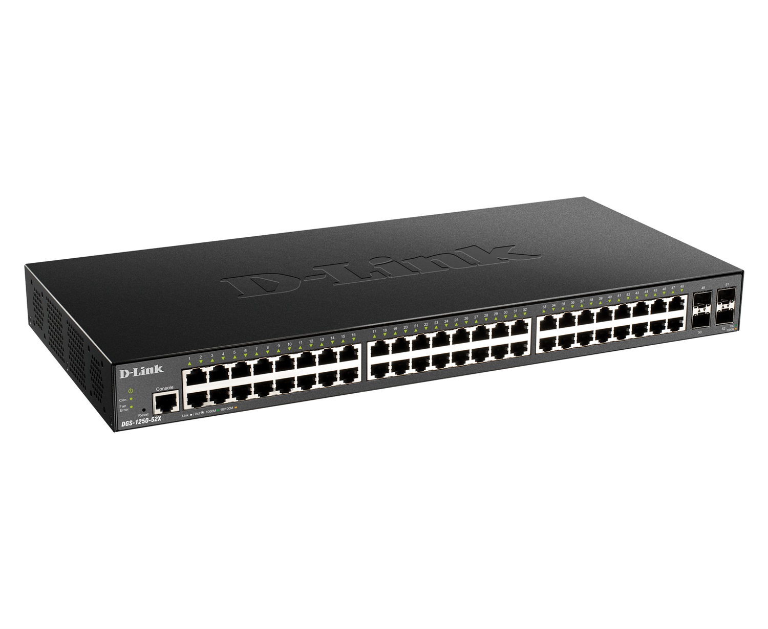 D-Link DGS-1250-52X Switch di Rete Gestito L3 48 Porte Gigabit Ethernet (10/100/1000) con 4 Porte SFP Nero