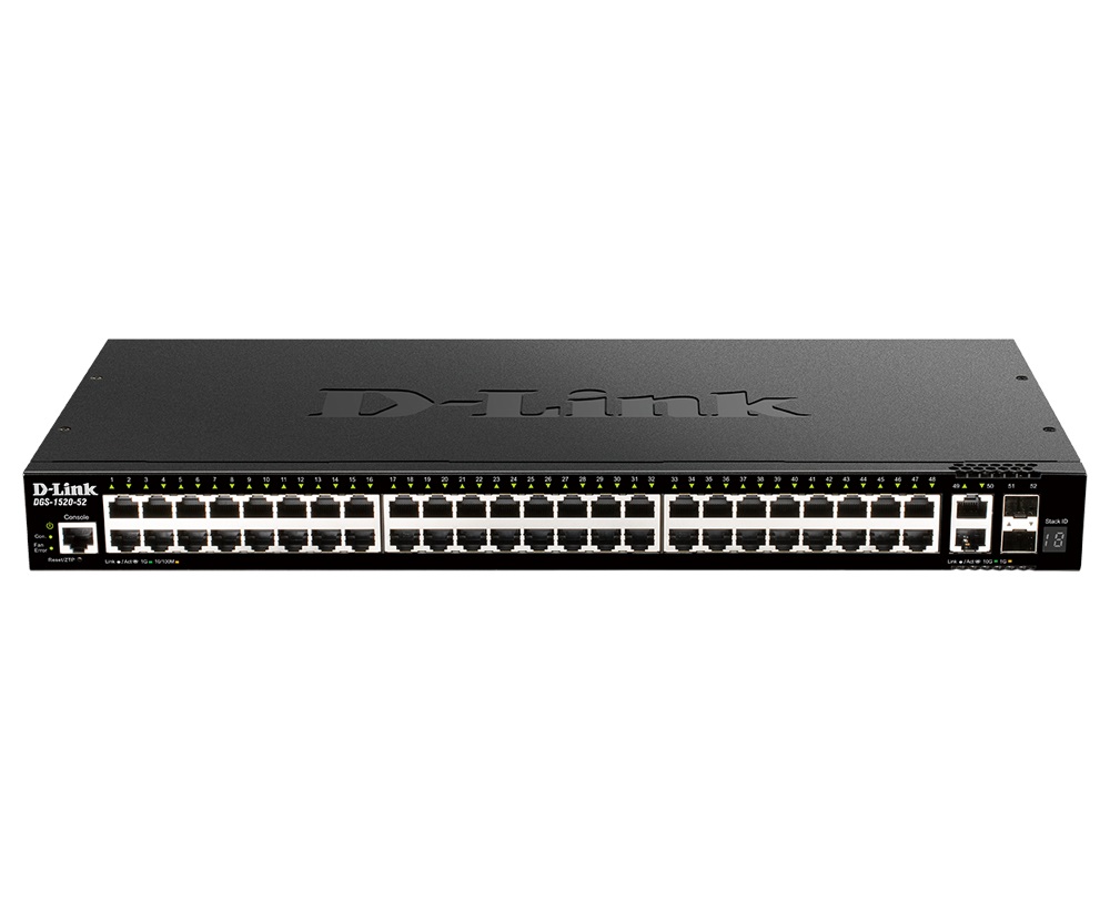 D-Link DGS-1520-52 Switch di Rete Gestito L3 48 Porte GE 2 Porte 10GE 2 SFP 10G Ethernet (100/1000/10000) 1U