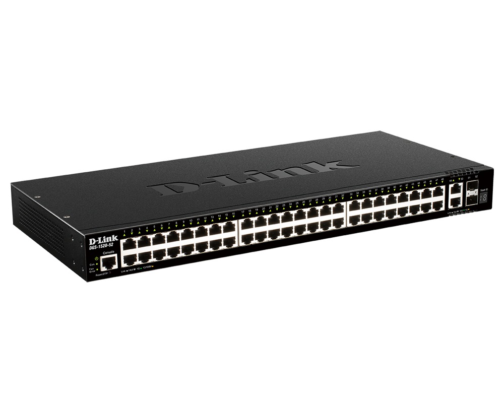D-Link DGS-1520-52 Switch di Rete Gestito L3 48 Porte GE 2 Porte 10GE 2 SFP 10G Ethernet (100/1000/10000) 1U