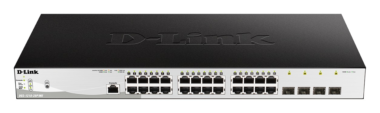 D-Link DGS-1210-28P/ME/E Switch di Rete Gestito L2/L3 Gigabit Ethernet 28 Porte (10/100/1000) con Supporto Power over Ethernet (PoE) 193W 1U