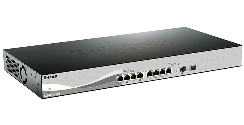 D-Link DXS-1210-10TS Switch Gestito L2/L3 10G Ethernet 8 Porte RJ-45 2 Porte SFP Rack 1U Nero, Argento
