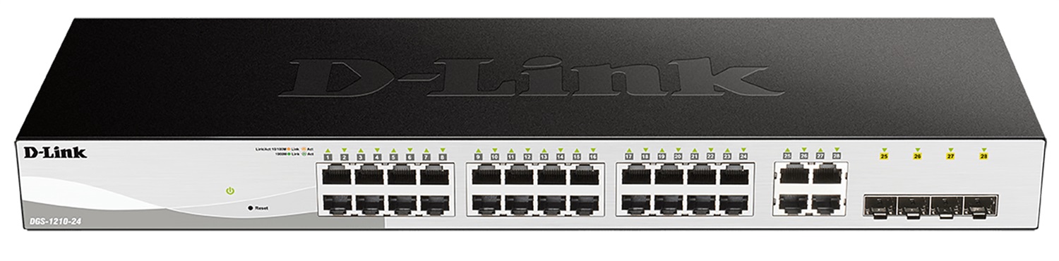 D-Link DGS-1210-24/E Switch Smart Gestito L2 24 Porte Gigabit Ethernet (10/100/1000) 4 Porte Combo SFP - Montaggio Rack 1U