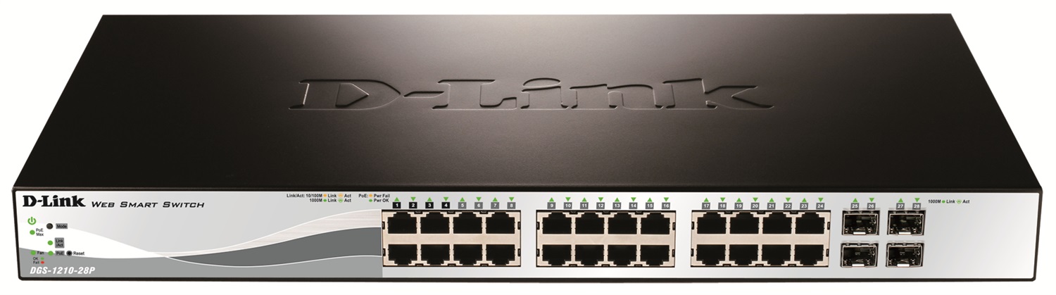 D-Link DGS-1210-28P Switch Gestito L2 28 Porte Gigabit PoE 4 Porte SFP - Capacità 56 Gbit/s