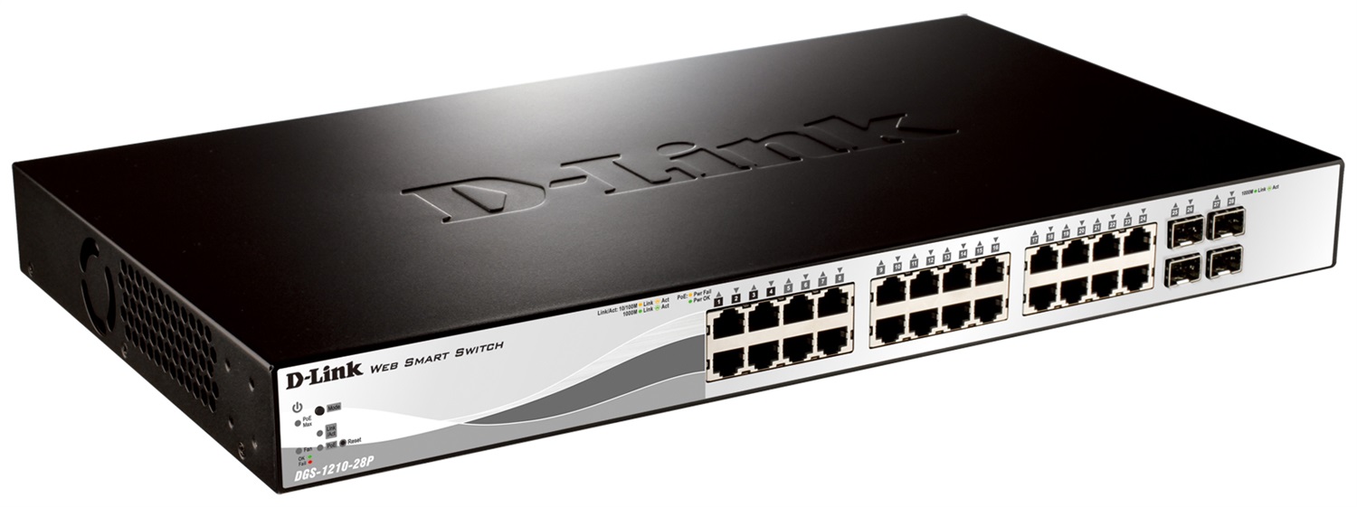D-Link DGS-1210-28P Switch Gestito L2 28 Porte Gigabit PoE 4 Porte SFP - Capacità 56 Gbit/s