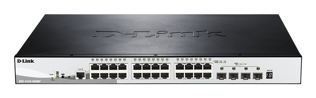 D-Link DGS-1510-28XMP Switch di rete Gestito L2/L3 Gigabit Ethernet (10/100/1000) con 28 porte, Supporto Power over Ethernet (PoE), Montaggio Rack