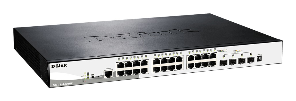 D-Link DGS-1510-28XMP Switch di rete Gestito L2/L3 Gigabit Ethernet (10/100/1000) con 28 porte, Supporto Power over Ethernet (PoE), Montaggio Rack