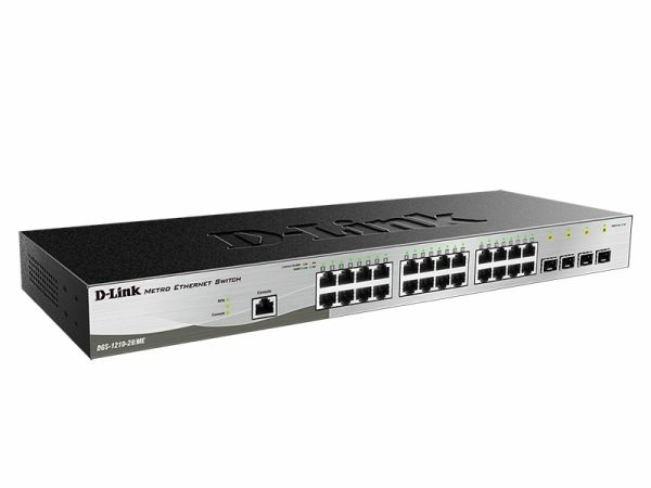 D-Link DGS-1210-28/ME/E Switch di Rete Gestito L2 24 Porte Gigabit Ethernet (10/100/1000) Rack 1U Nero e Grigio