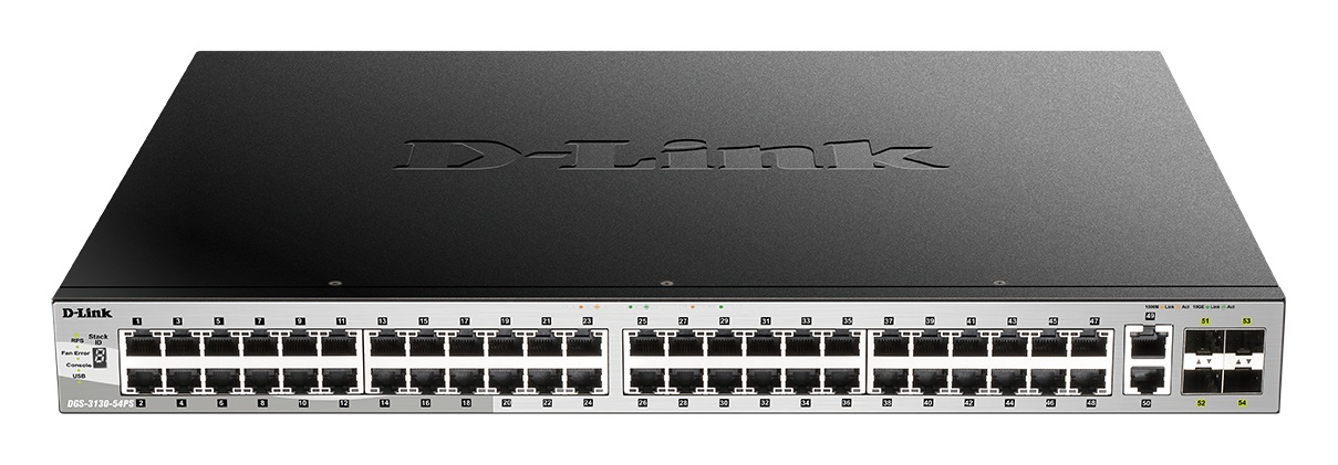 D-Link DGS-3130-54PS/E Switch di Rete Gestito L3 Gigabit Ethernet 48 Porte (10/100/1000) con Supporto Power over Ethernet (PoE) Grigio