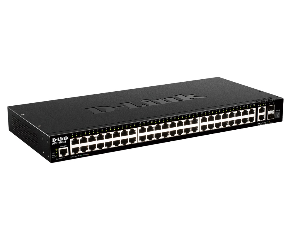 D-Link DGS-1520-52/E Switch di Rete Gestito L3 10G Ethernet (100/1000/10000) 52 Porte RJ-45 Rack 1U Nero