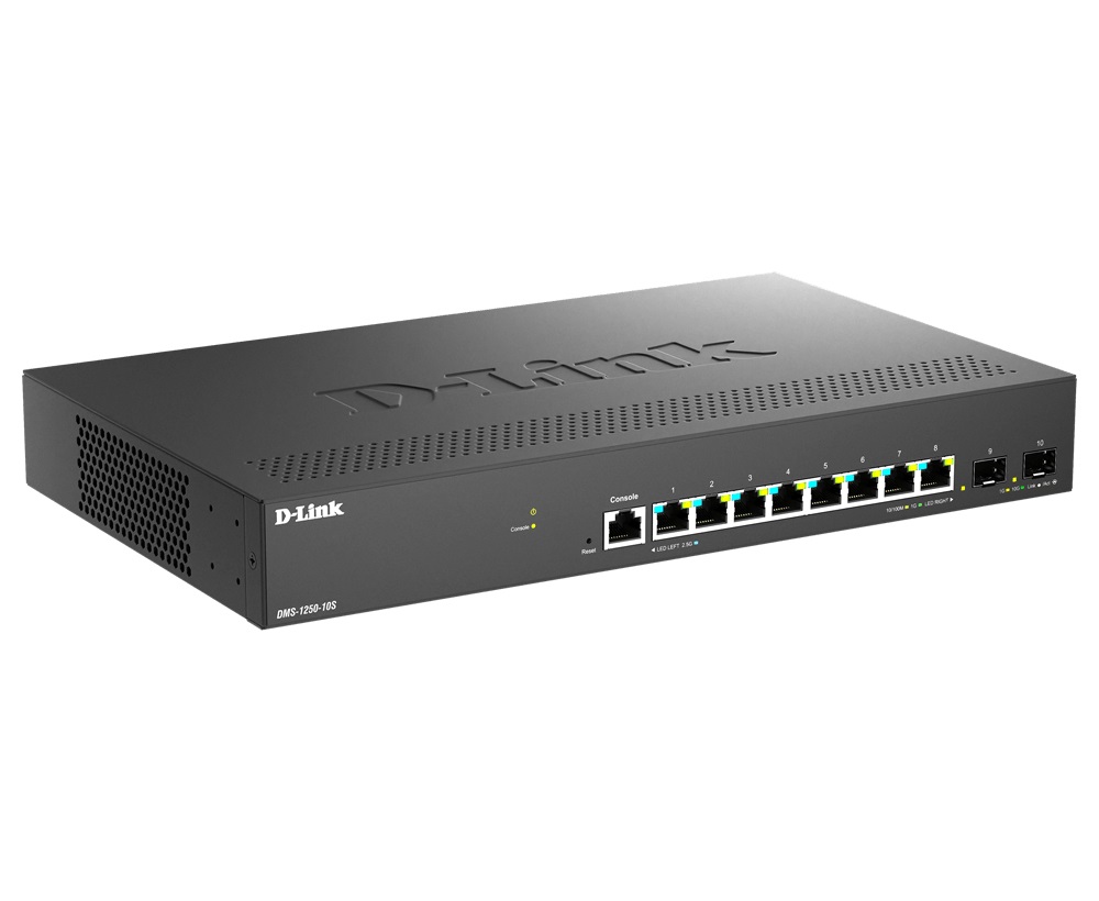 D-Link DMS-1250-10S/E Switch di Rete Gestito L2 10 Porte Multi-Gigabit (8 x 2.5G 2 x 10G SFP) Nero