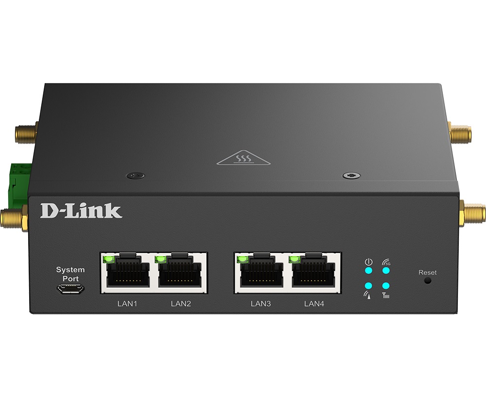 D-Link DWM-314-G Router Cablato 4 Porte Gigabit Ethernet Nero - Modem Mobile 5G con Supporto VPN
