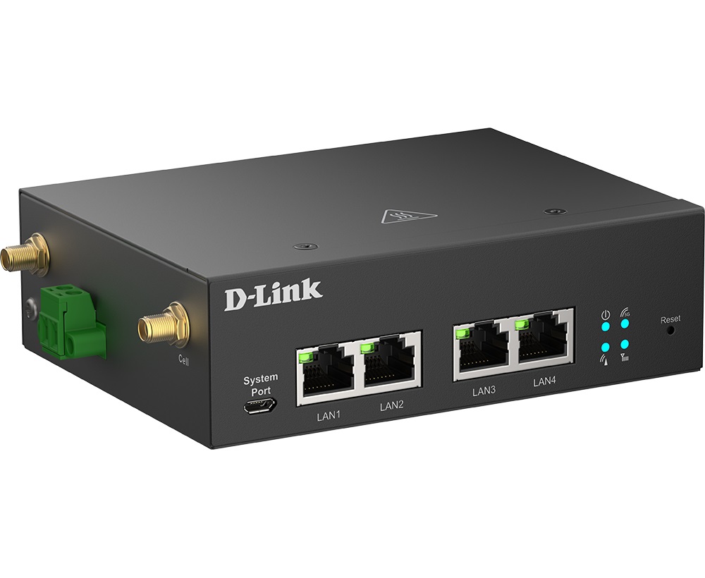 D-Link DWM-314-G Router Cablato 4 Porte Gigabit Ethernet Nero - Modem Mobile 5G con Supporto VPN