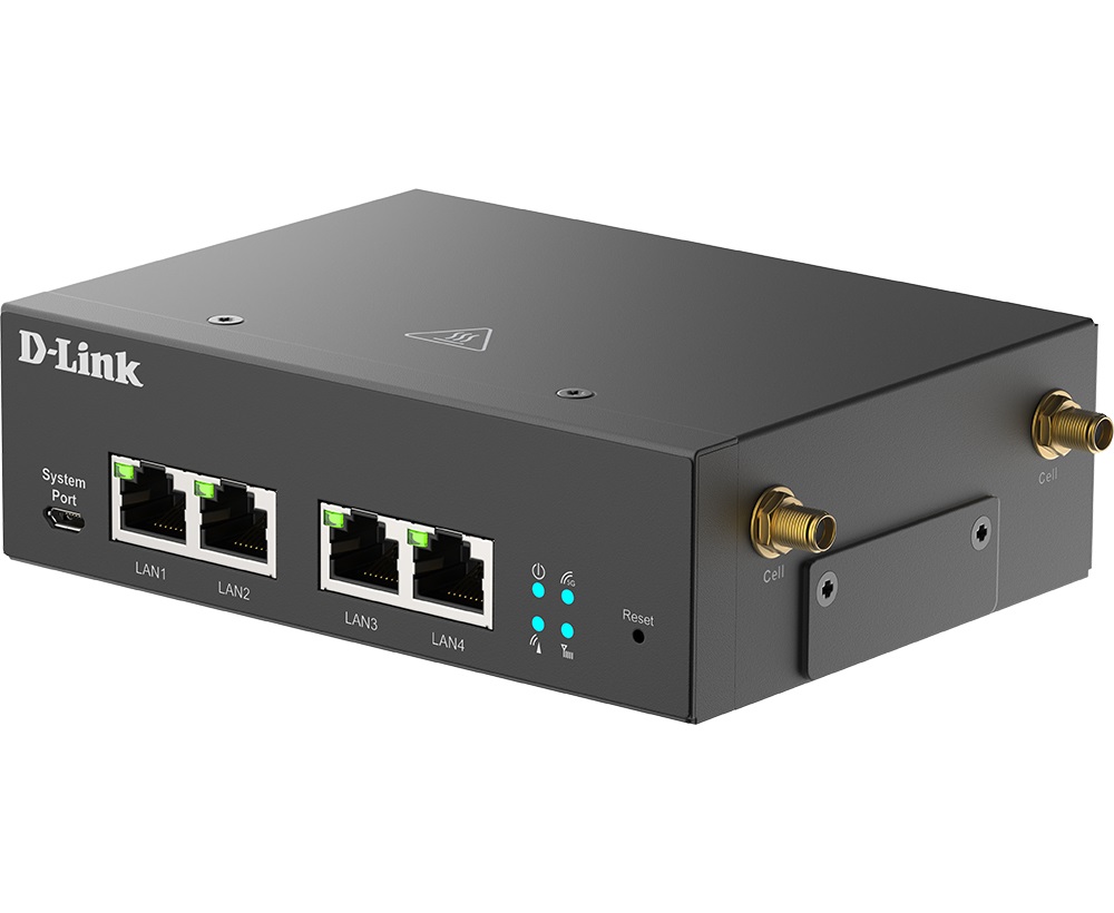 D-Link DWM-314-G Router Cablato 4 Porte Gigabit Ethernet Nero - Modem Mobile 5G con Supporto VPN