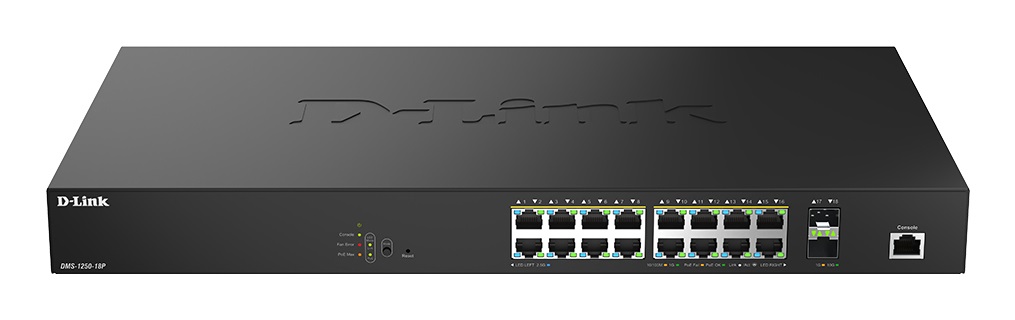 D-Link DMS-1250-18P/E Switch di Rete Gestito L2 18 Porte 2.5G Ethernet con Supporto Power over Ethernet (PoE) e Montaggio Rack