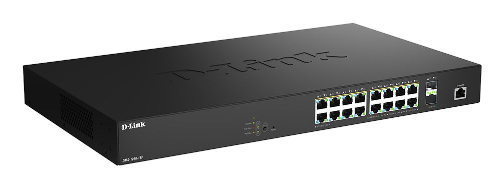 D-Link DMS-1250-18P/E Switch di Rete Gestito L2 18 Porte 2.5G Ethernet con Supporto Power over Ethernet (PoE) e Montaggio Rack