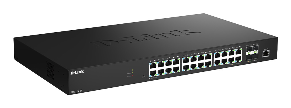 D-Link DMS-1250-28/E Switch di Rete Gestito L2 28 Porte 2.5G Ethernet con 4 Porte SFP - Nero