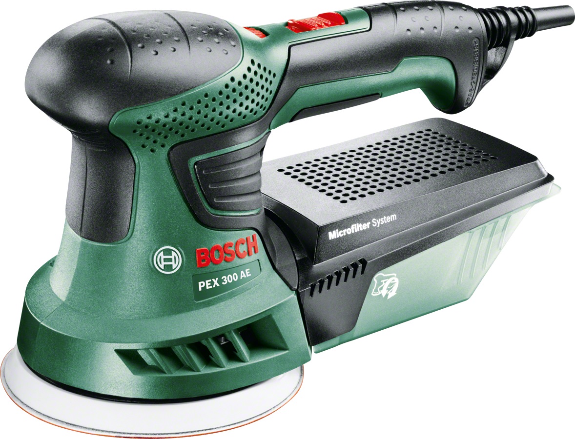 Bosch Home and Garden Universal PEX 300 AE - Levigatrice Rotoorbitale 270 W, Verde, Diametro Platorello 125 mm, Regolazione Elettronica, Low Vibration