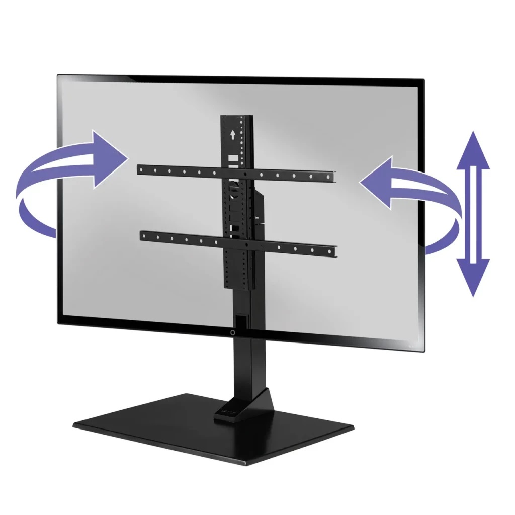 SANUS VSTV2 Supporto Universale per TV/Monitor 40-86 Pollici, Nero con Rotazione Fino a 70° e Altezza Regolabile