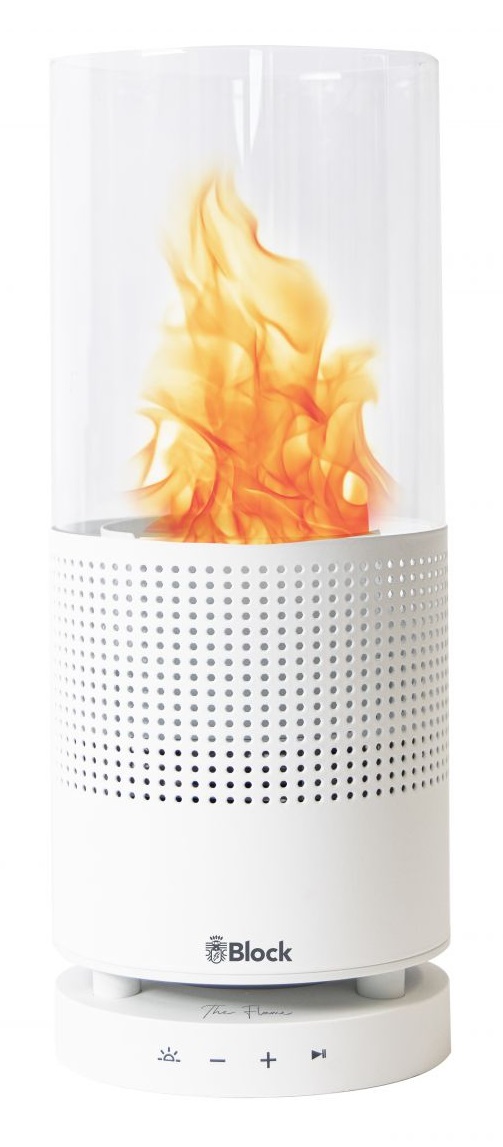 Block Altoparlante Bluetooth The Flame Bianco con Illuminazione LED e Batteria Fino a 7 Ore