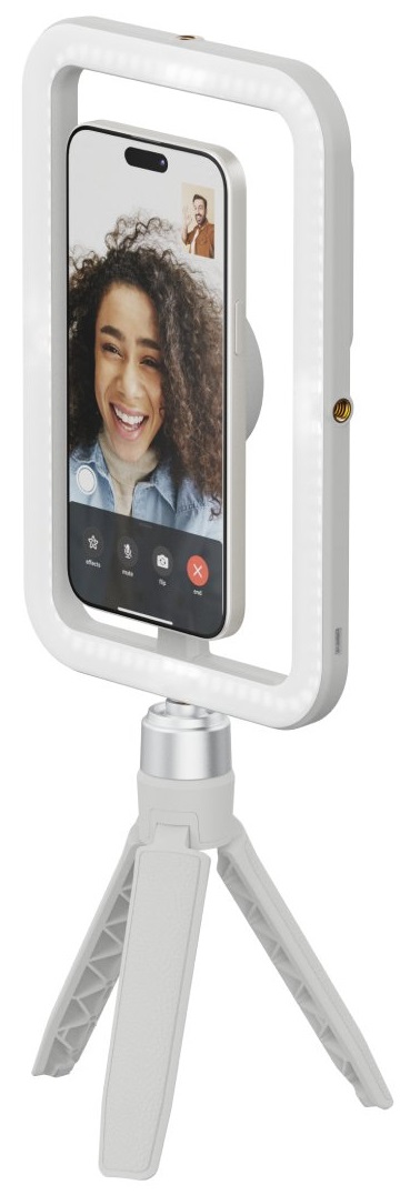 ShiftCam SnapStudio Light - Anello luminoso magnetico a LED con luminosità e temperatura regolabili, ricarica USB-C, compatibile con MagSafe, ideale per vlogging e fotografia mobile (grigio)