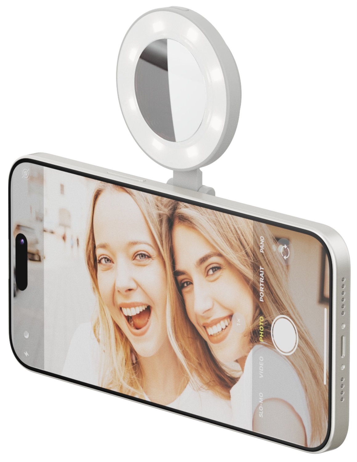 ShiftCam SnapStudio Light - Anello luminoso magnetico a LED con luminosità e temperatura regolabili, ricarica USB-C, compatibile con MagSafe, ideale per vlogging e fotografia mobile (grigio)
